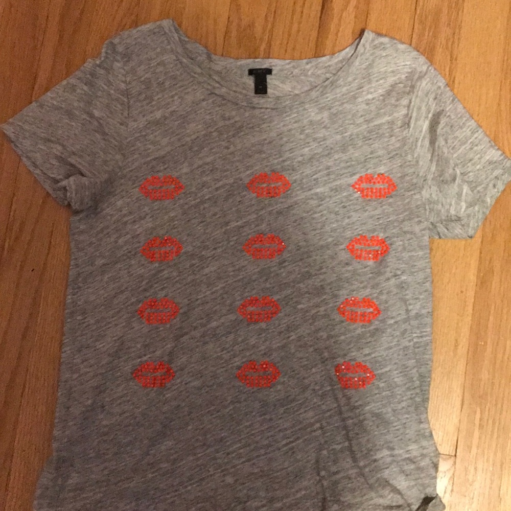 J.Crew lips tee shirt NWOT